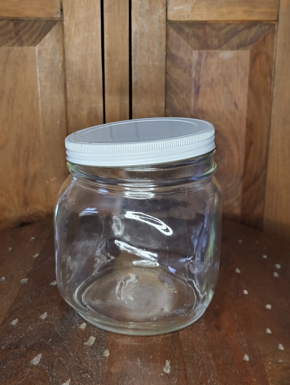 Clear Glass Storage Jar with White Screw Lid - Picture 12 of 12